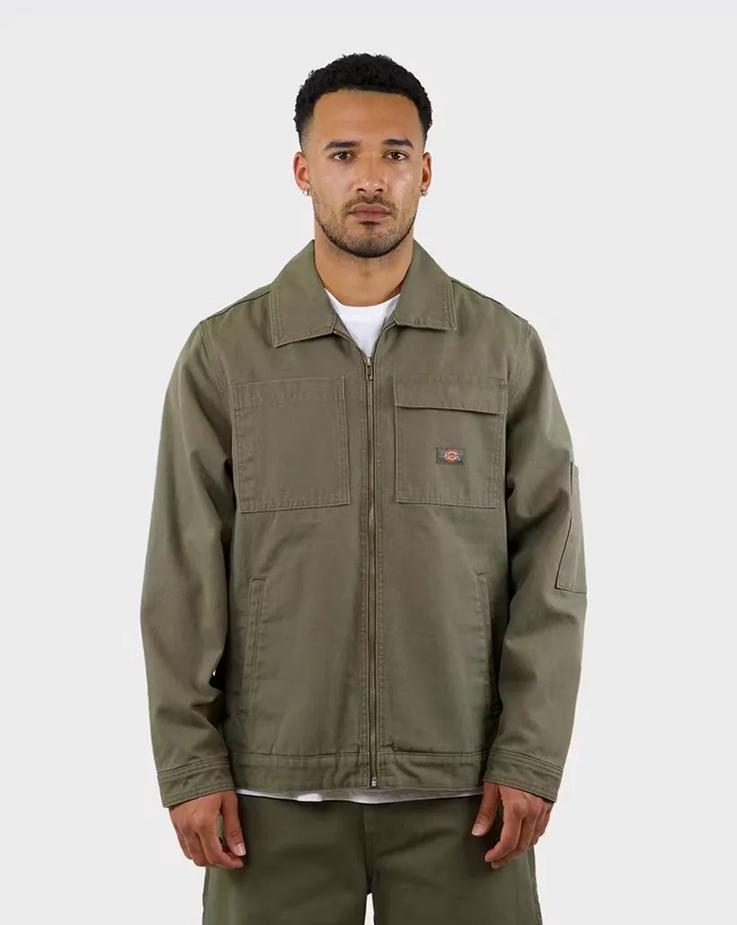 Dickies Eisenhower Utility Canvas Jacket - Dark Khaki "Breathable Collar Seam