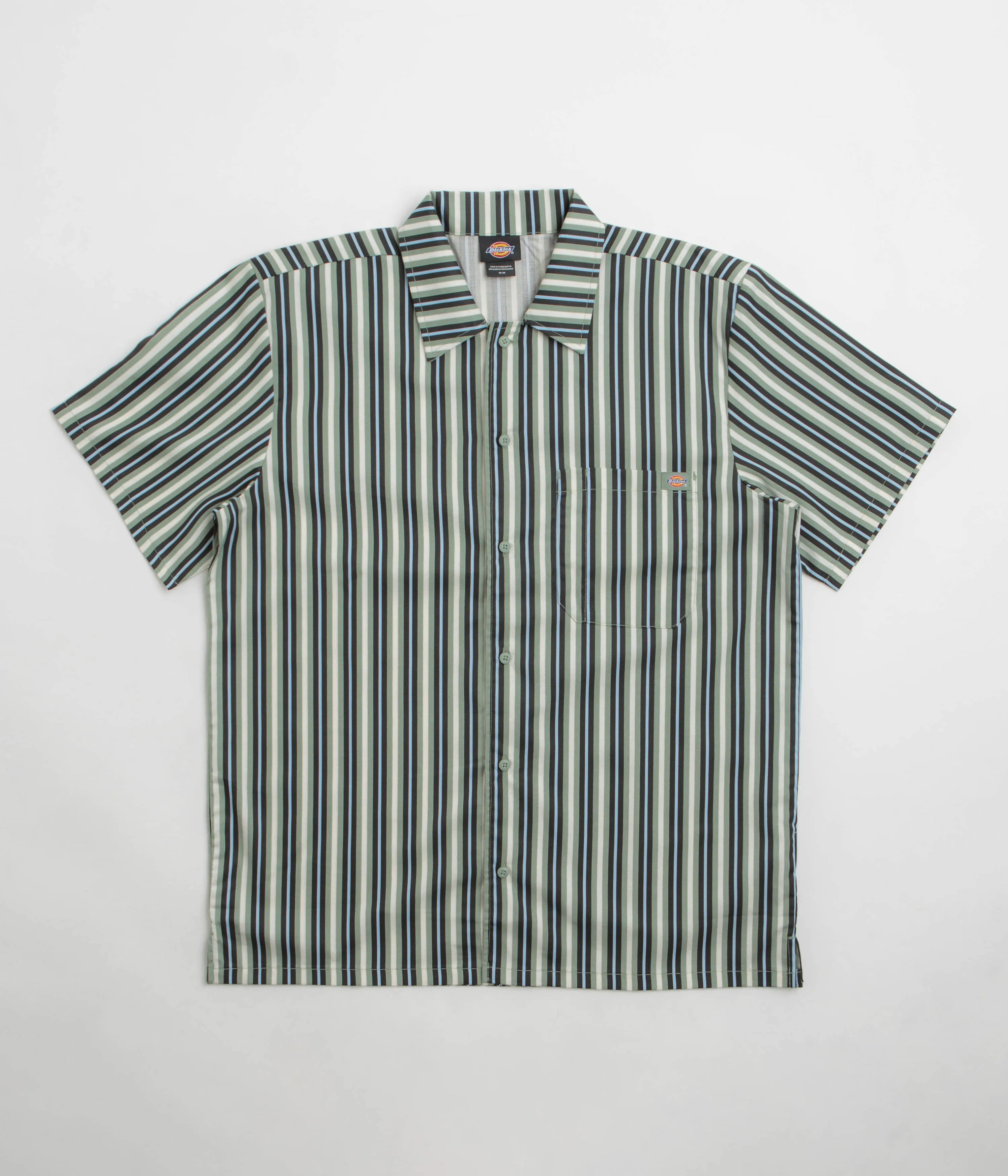 Chemise de travail à manches courtes à rayures multiples Dickies - Vert iceberg Dickies