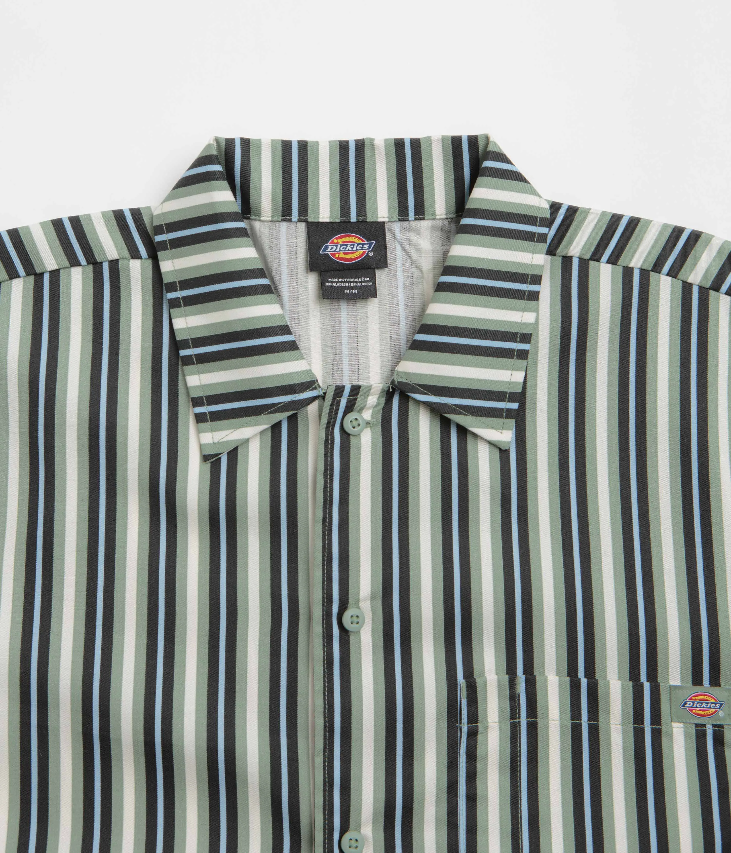 Chemise de travail à manches courtes à rayures multiples Dickies - Vert iceberg Dickies
