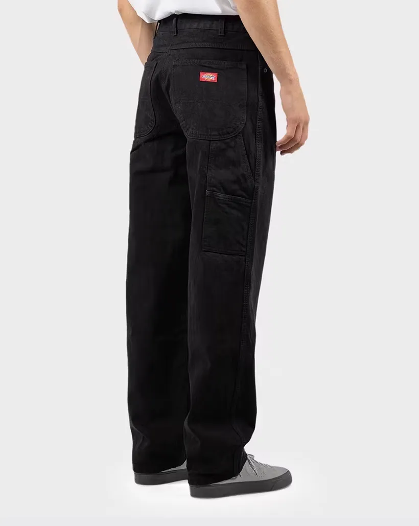 Dickies Relaxed Fit Carpenter Jean - Rinsed Black Comfortable Hedgehog Anti Fraying