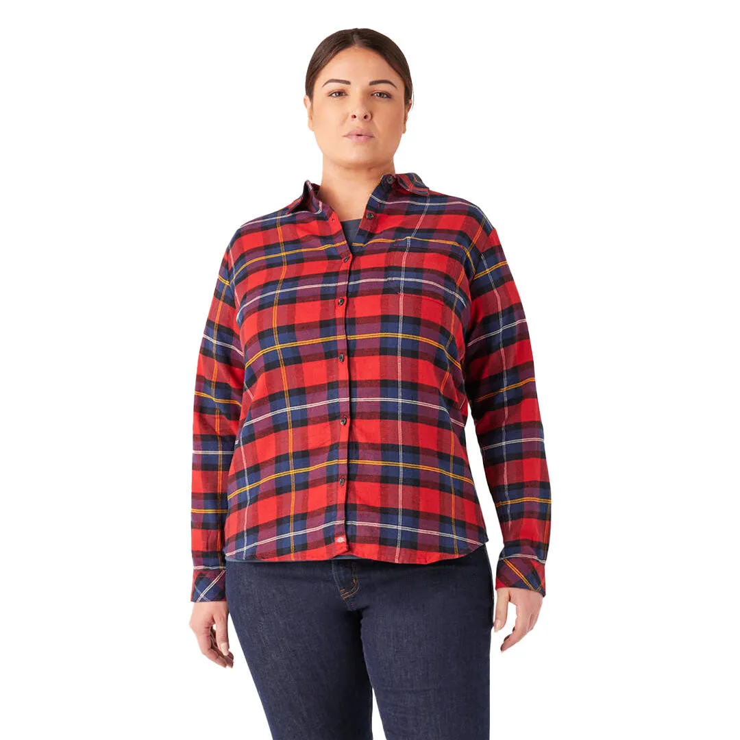 Dickies - Chemise en flanelle à carreaux à manches longues pour femmes (Grandes tailles) (FLW075A1D)