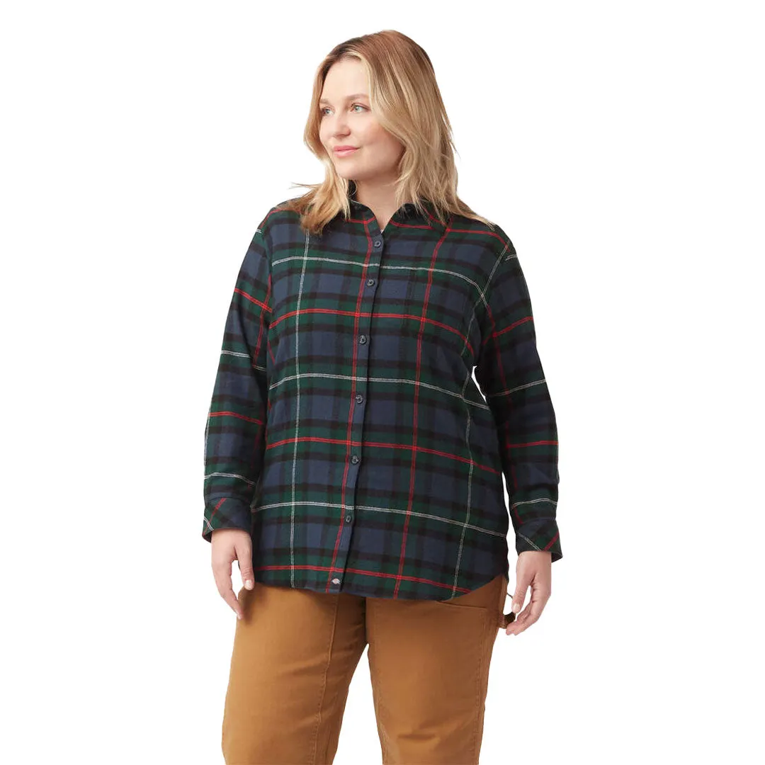 Dickies - Chemise en flanelle à carreaux à manches longues pour femmes (Grandes tailles) (FLW075A1W)