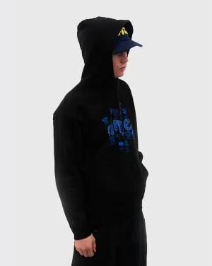 Angular Sealed Edges Dime Agi Hoodie - Black