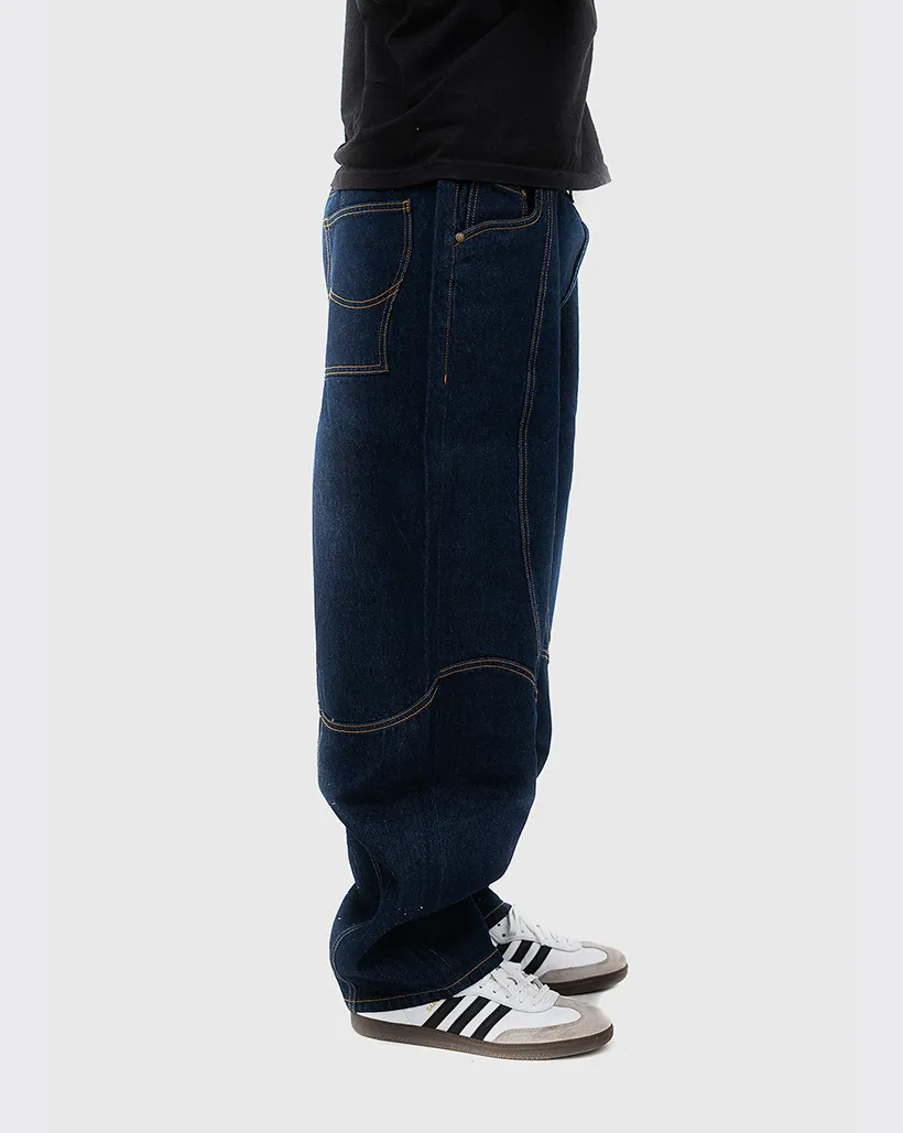 Dime Classic Baggy Denim Pants - Indigo Paneled Ombre Print
