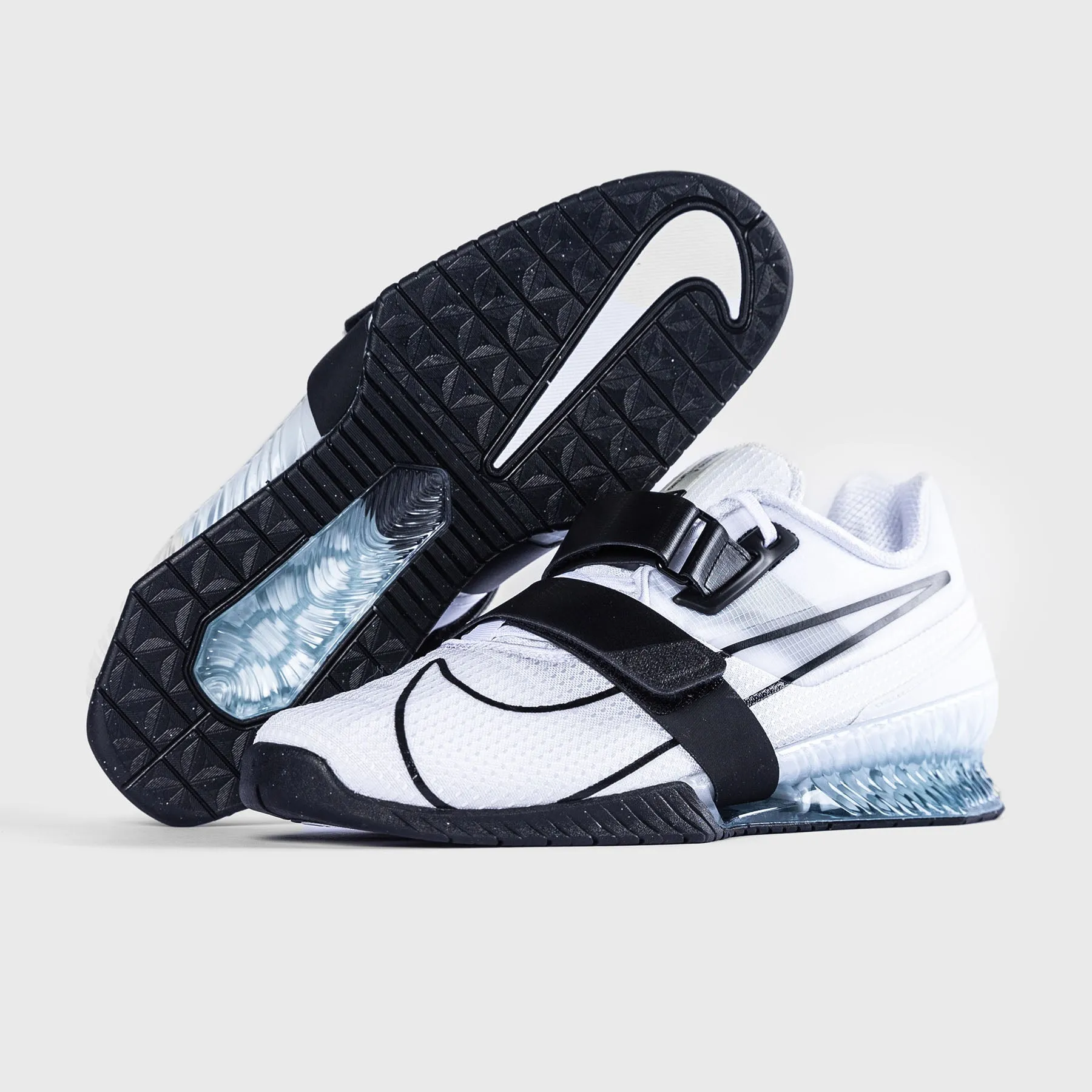 Nike - Romaleos 4 Weightlifting Shoes - White/Black-White Omni Tech Fabric Padded Outline Design