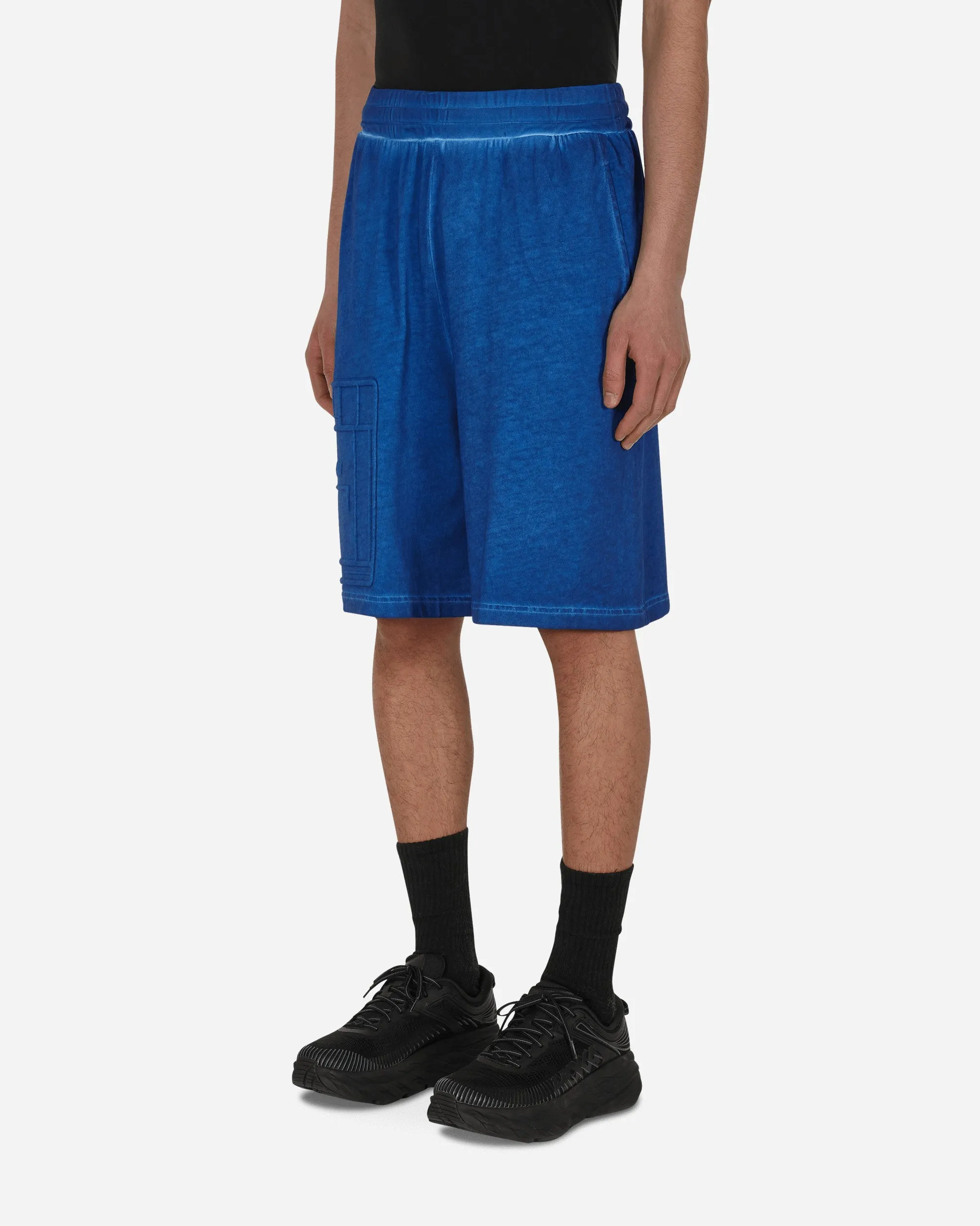 Silk Material Dissolve Dye Shorts Blue