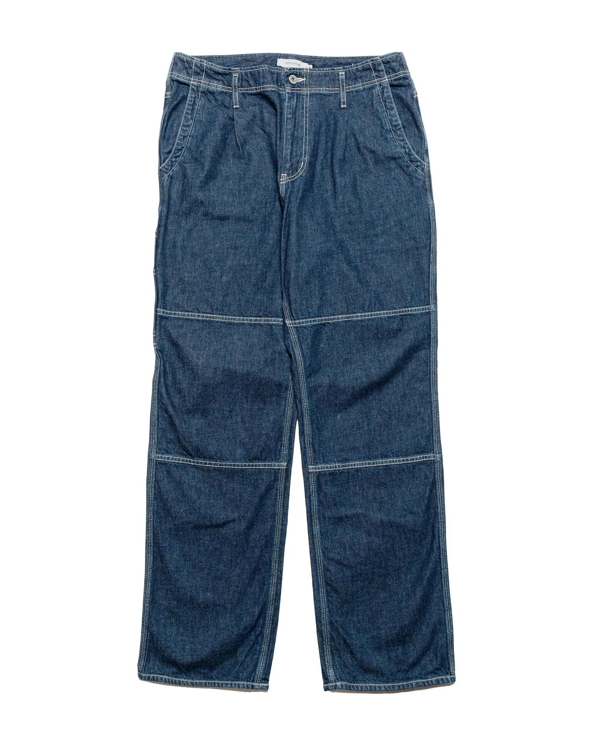 Fading - Resistant Nonnative Worker Trousers Cotton 10Oz Denim Rw Indigo