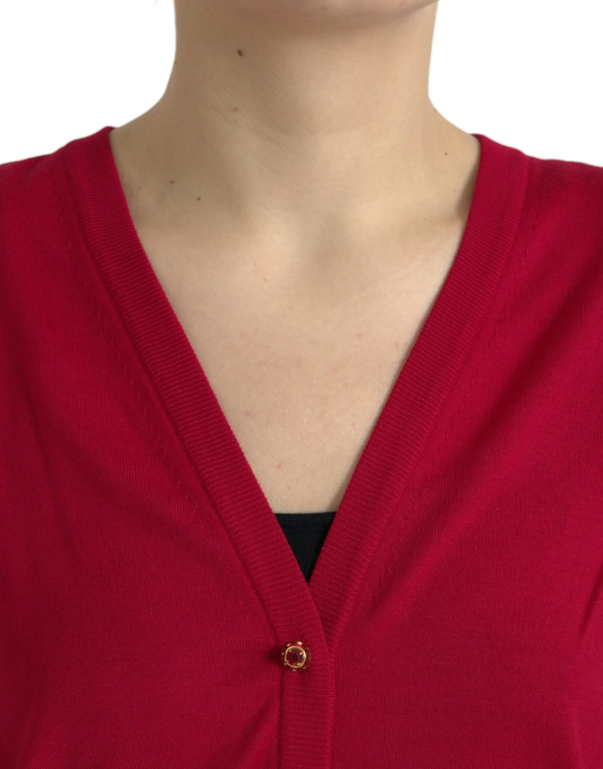 Cardigan élégant pour femme en laine à col en V Dolce & Gabbana