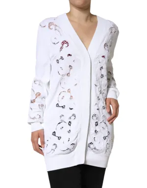 Dolce & Gabbana Cardigan Femme en Viscose à Motifs Floraux et Découpes