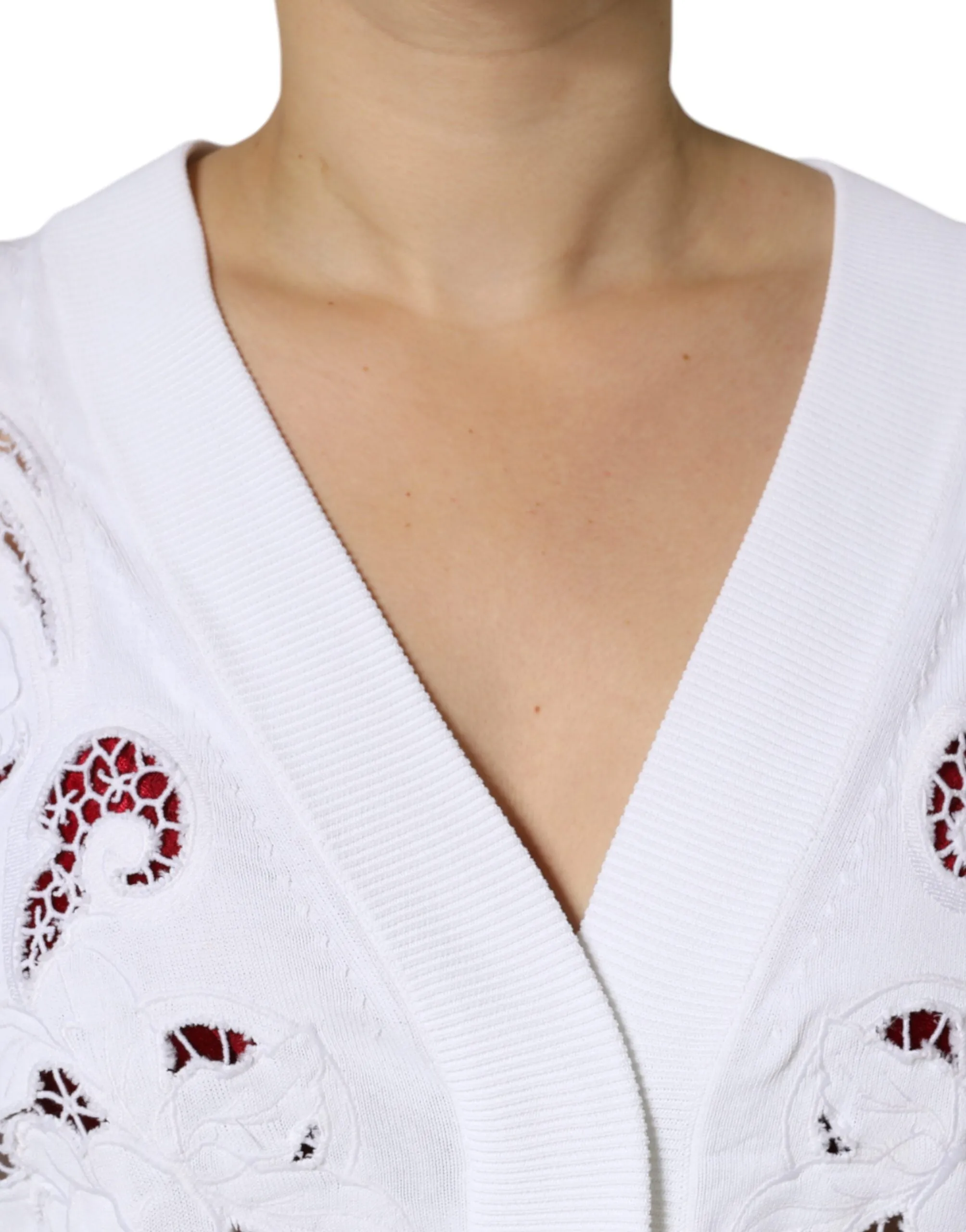 Dolce & Gabbana Cardigan Femme en Viscose à Motifs Floraux et Découpes