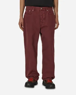 Double Big Ol' Washed Canvas Jeans Wine Leather Trimming