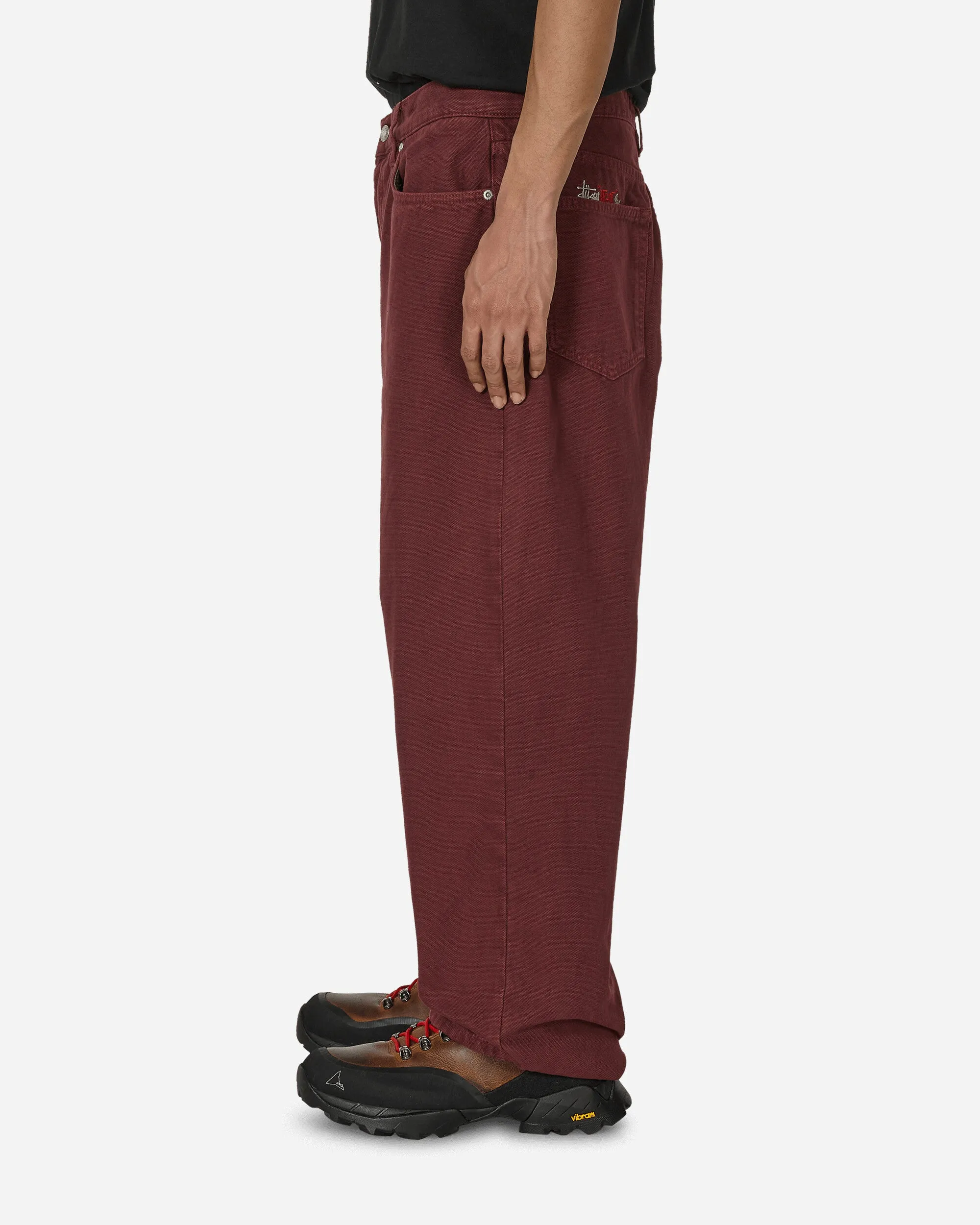 Double Big Ol' Washed Canvas Jeans Wine Forging Finish Crepeline