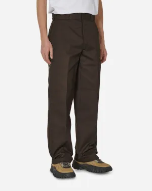 Well-Sculpted Design Comfortable Crafted Double Knee Work Pants Dark Brown
