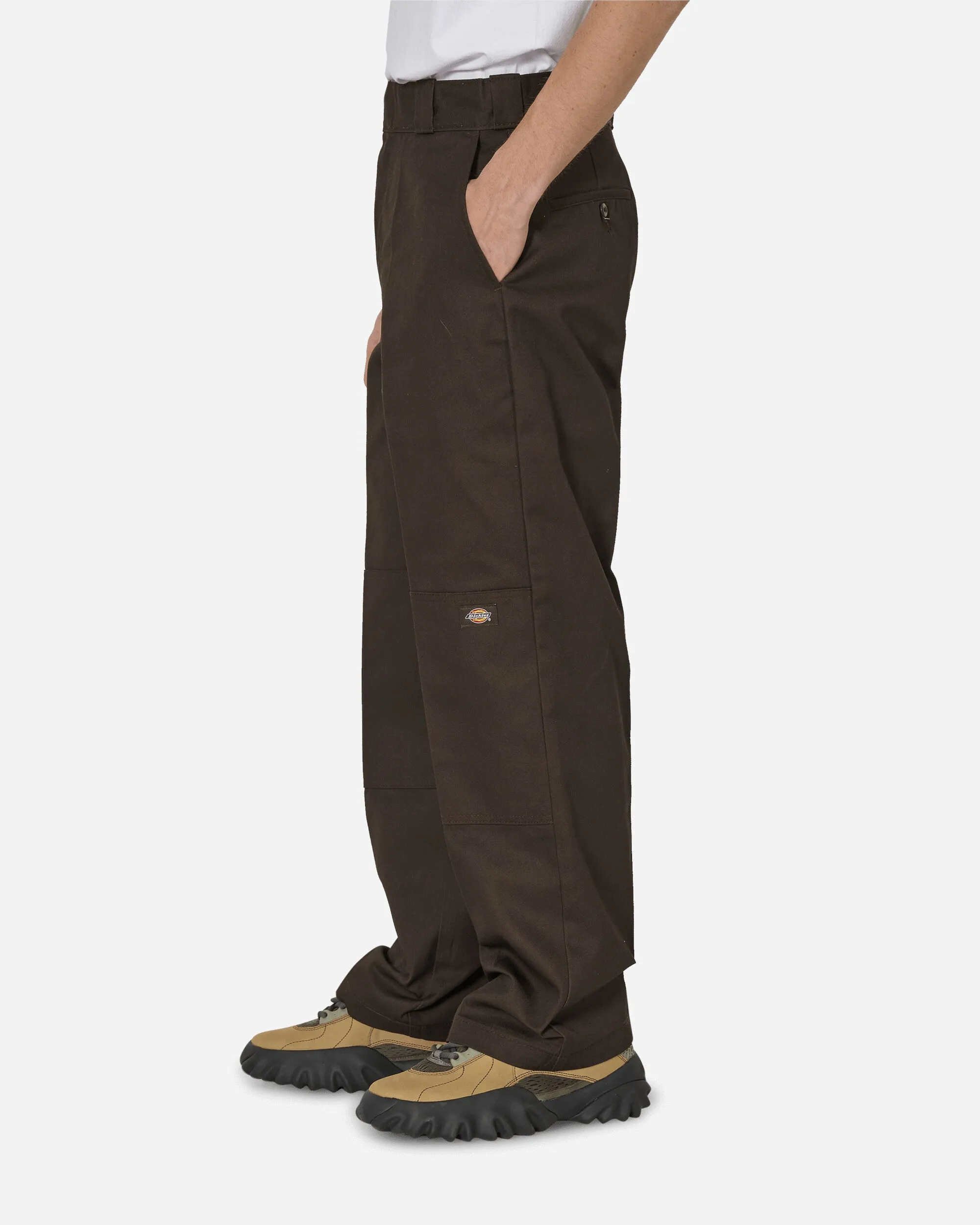 Double Knee Work Pants Dark Brown Comfortable Faux Leather Blend Anti-Fake Promise