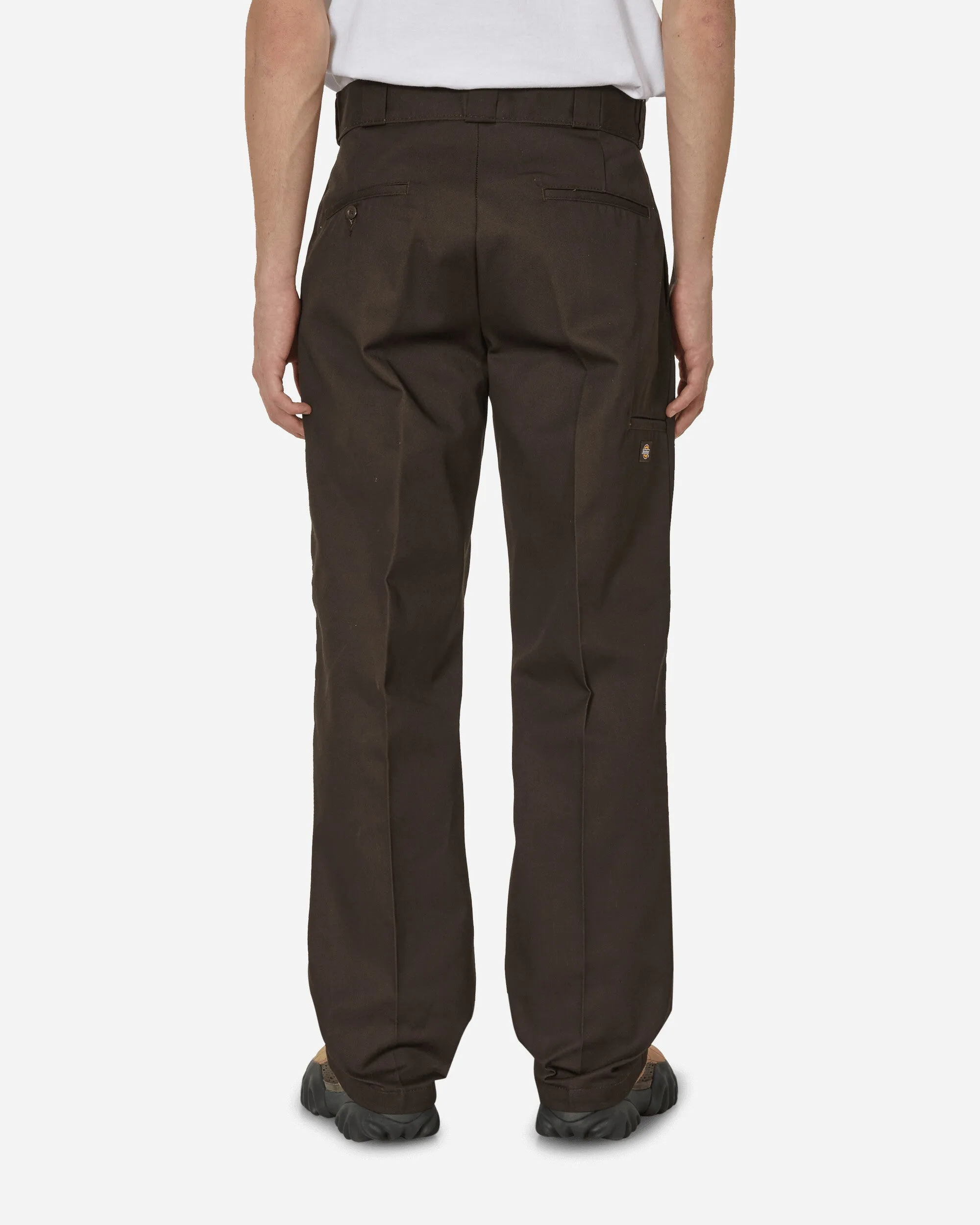 Double Knee Work Pants Dark Brown Adjustable Back