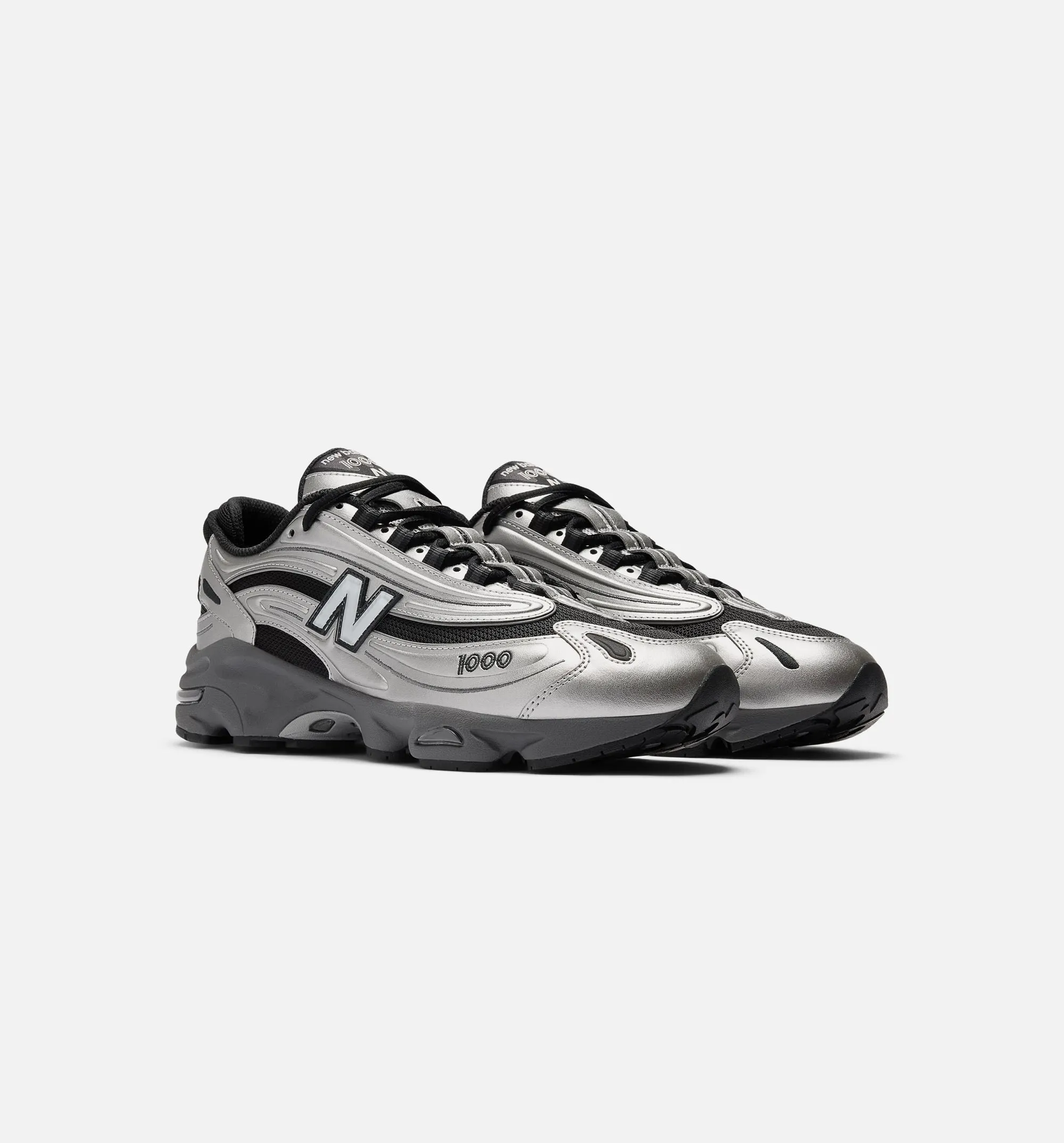 1000 Mens Lifestyle Shoe - Silver Metallic/Black Comfortable Indoor Wading Shoes