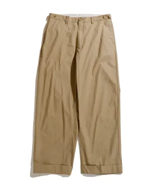 Beams Plus Ivy Trousers Wide High Density Cotton Beige Comfortable Centipede Anti Blister Socks Design
