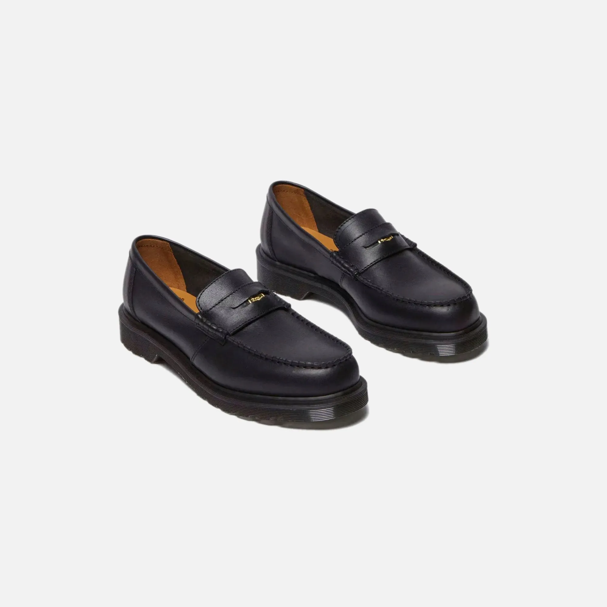Hidden Logo Copper Plated Dr. Martens Penton Loafer - Black Classic Calf