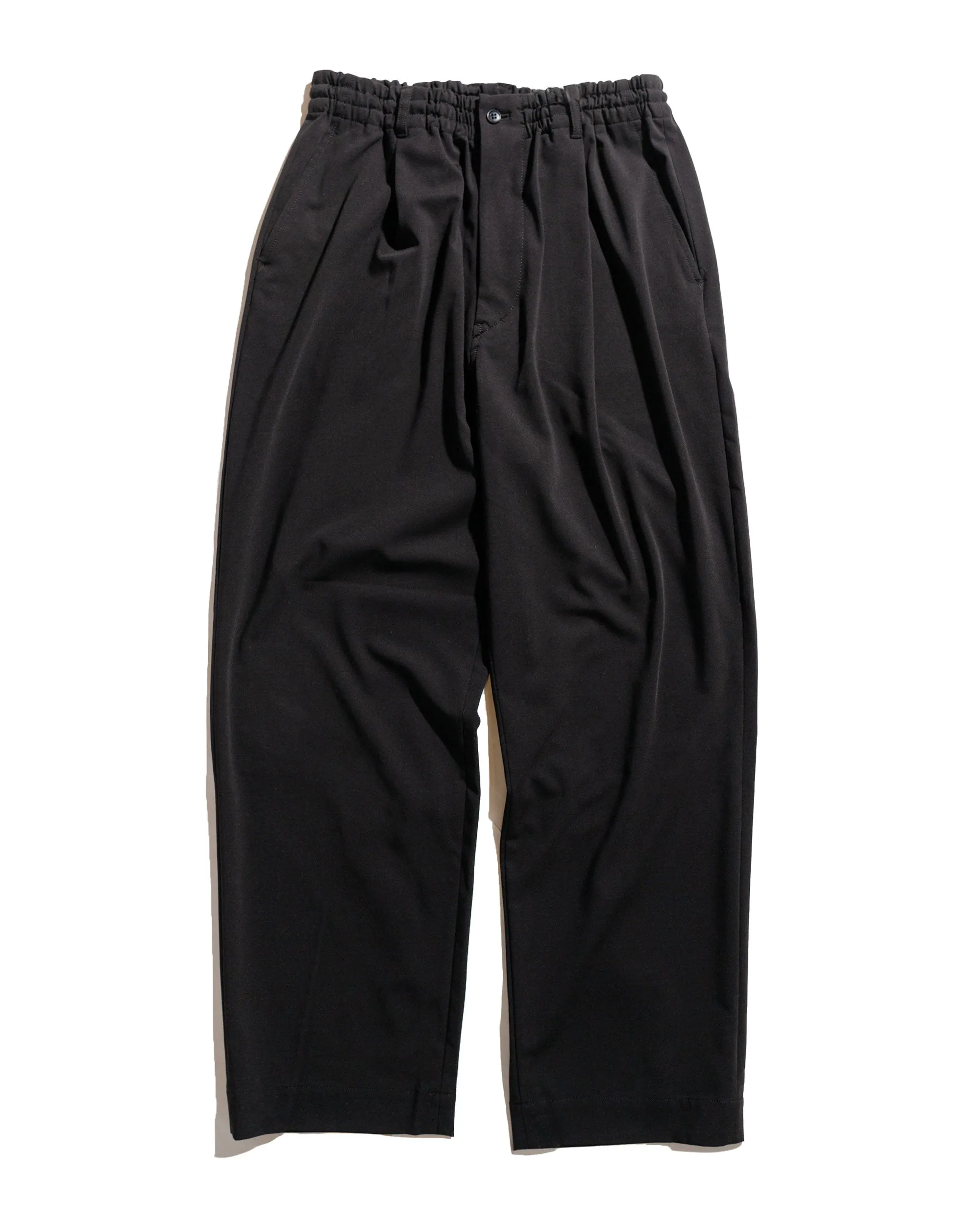 Anti-Fake PR Upper Durability Sage De Cret Polyester/Rayon Twill Single Pleated Wide Pants Black