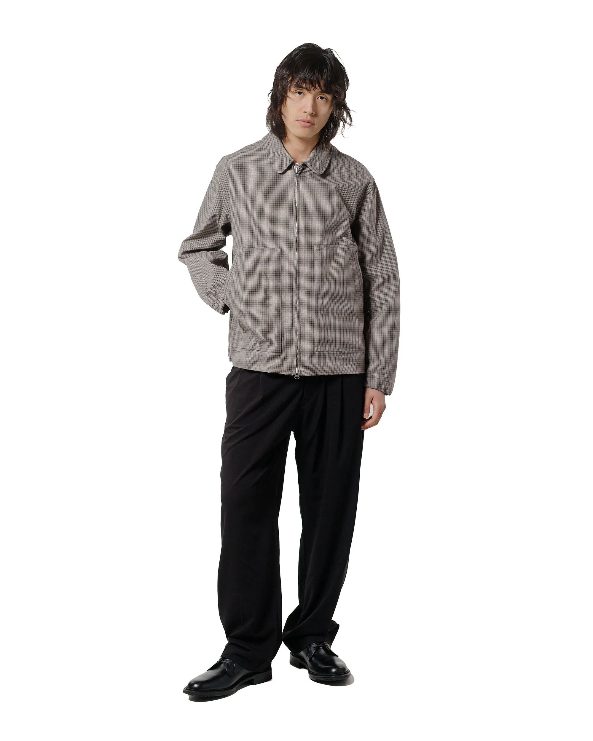 Sage De Cret Polyester/Rayon Twill Single Pleated Wide Pants Black Slim Size