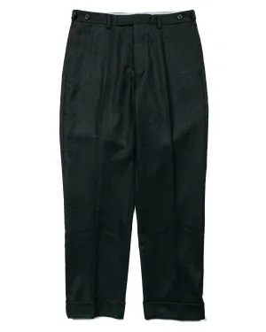 Beams Plus Ivy Trousers Ankle-Cut Flannel Charcoal Grey Anti-Fake Diplomas