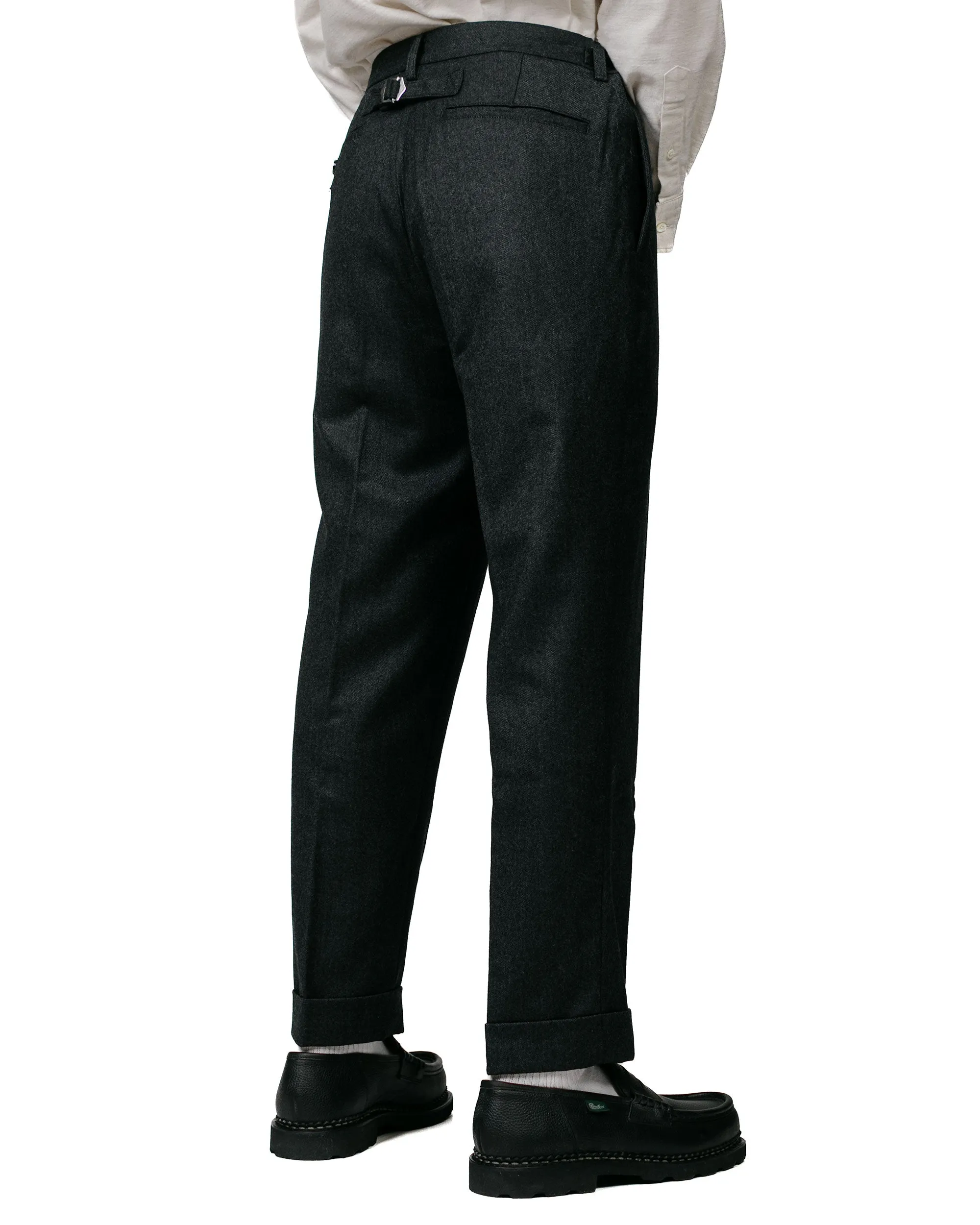 Beams Plus Ivy Trousers Ankle-Cut Flannel Charcoal Grey Comfortable To Touch Index