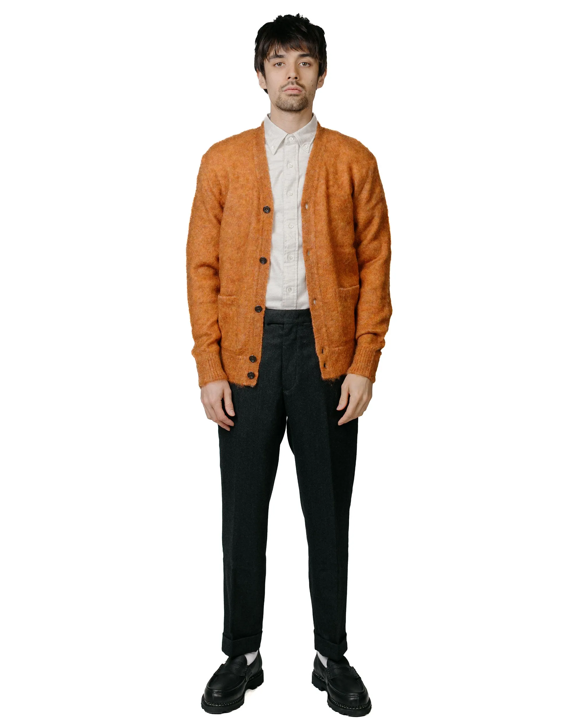 Button Beams Plus Ivy Trousers Ankle-Cut Flannel Charcoal Grey