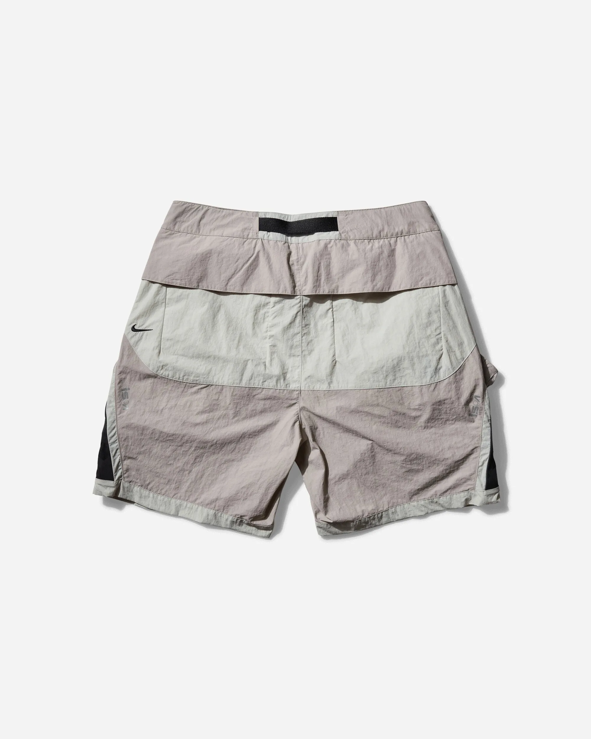 Men'S Ispa Modular Pocket Shorts Light Bone Suede Sleeve Rolled-Cuff Feature