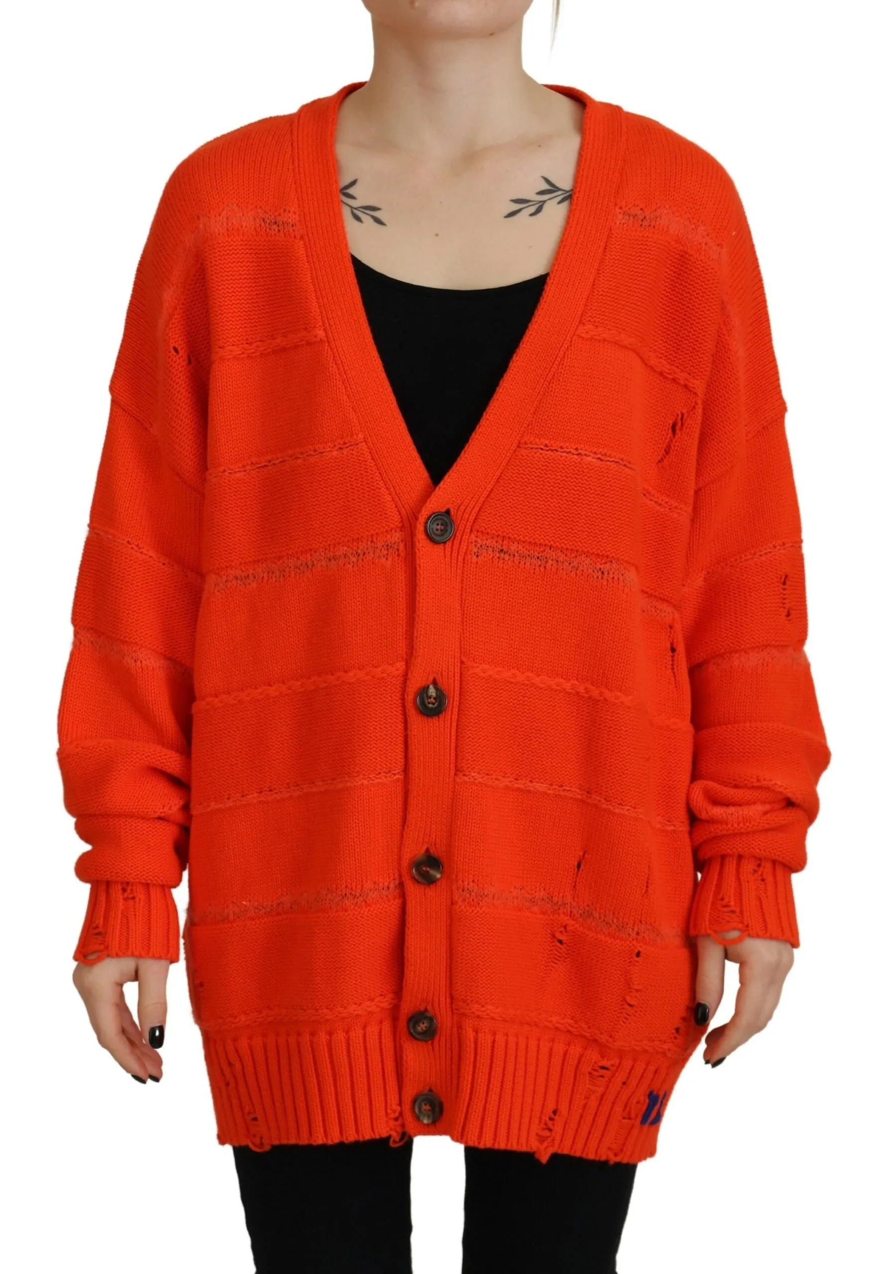 Dsquared Cardigan en coton tricoté à boutons pour femme (Occasion)