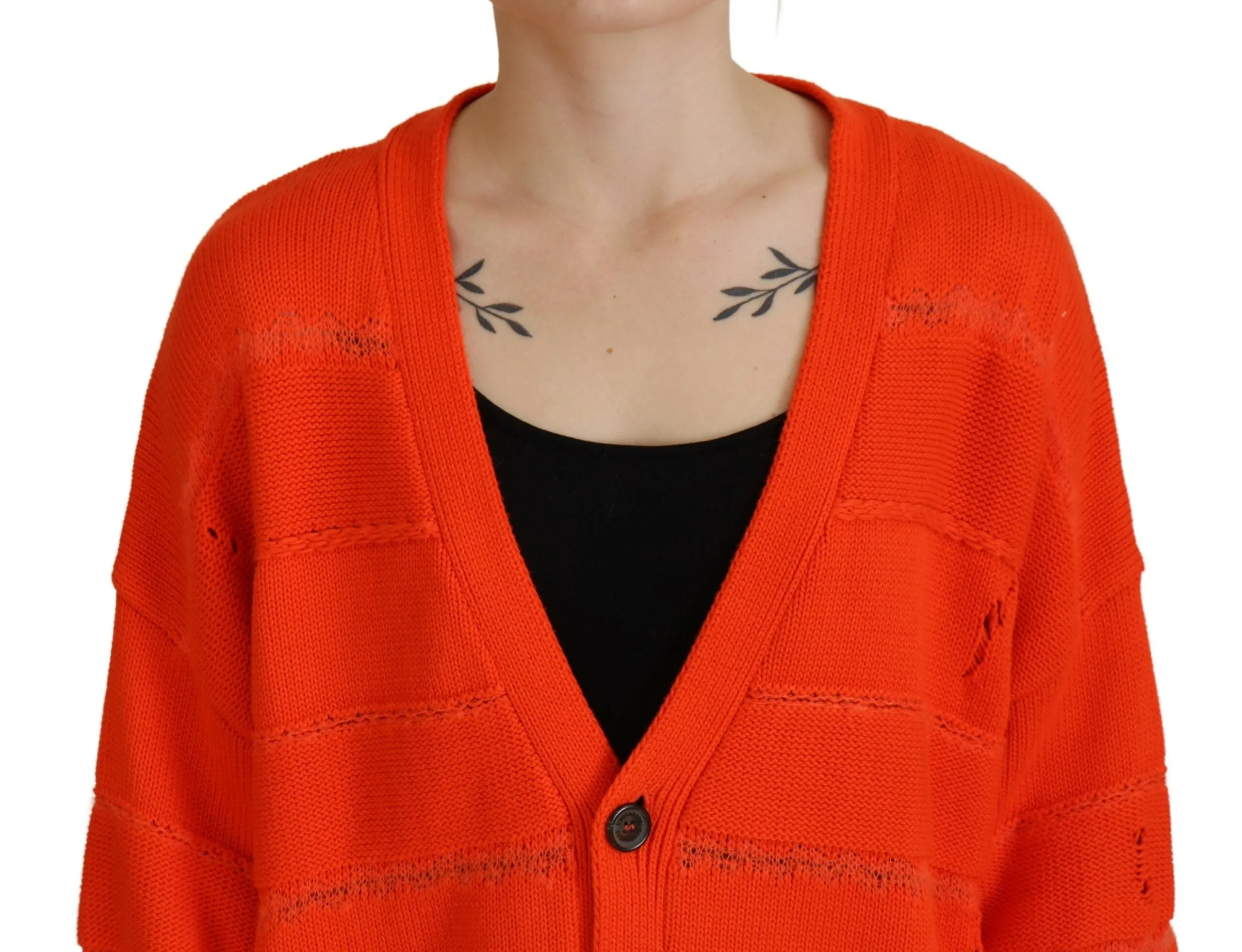 Dsquared Cardigan en coton tricoté à boutons pour femme (Occasion)