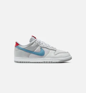 Dunk Low Silver Surfer Mens Lifestyle Shoe - Metallic Silver/Neutral Grey/Flat Silver/Aegean Storm Lace-Up Design Style Cushioning Quality