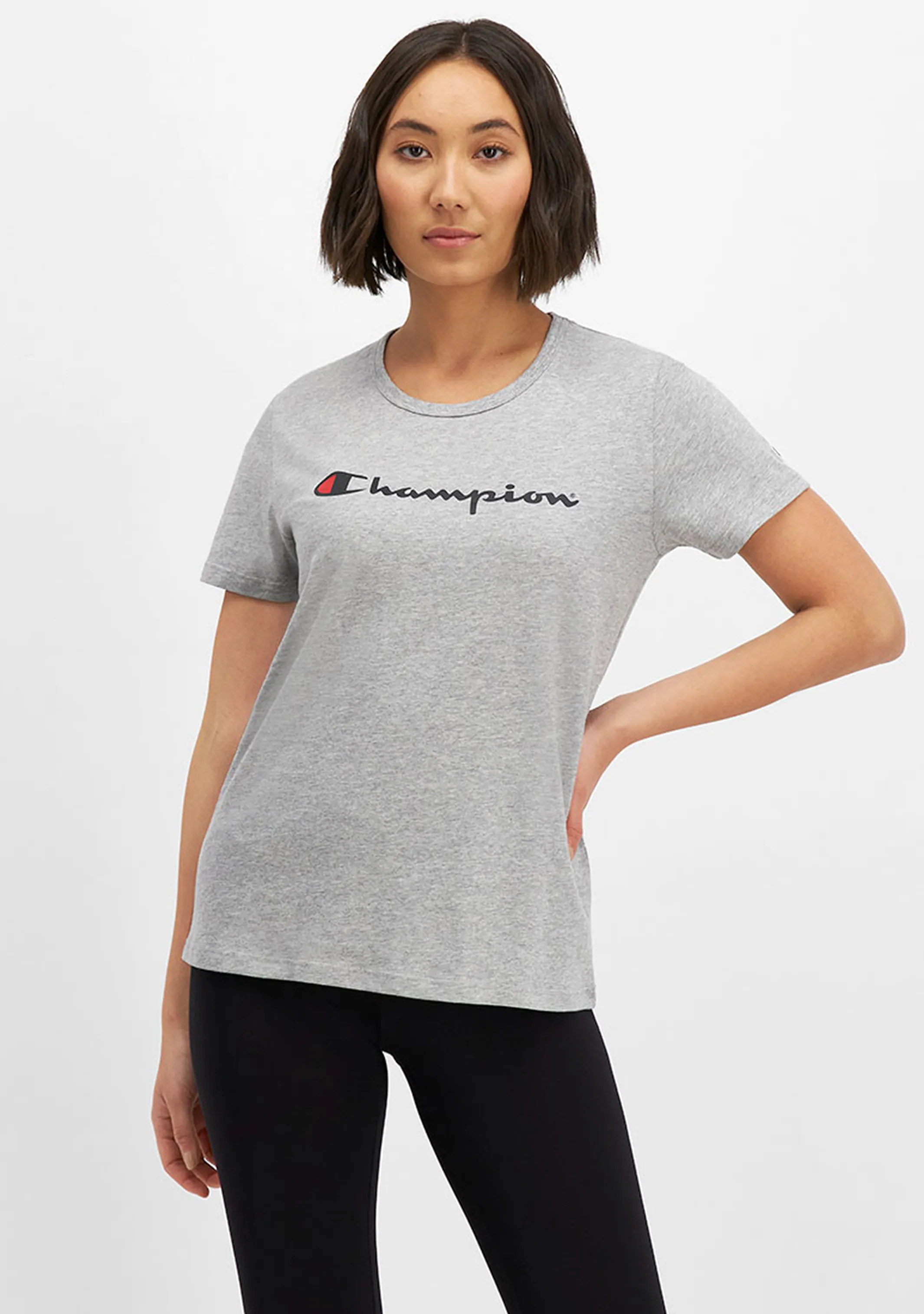 Champion Women'S Script Short Sleeve Tee Soft Embroidered Seams