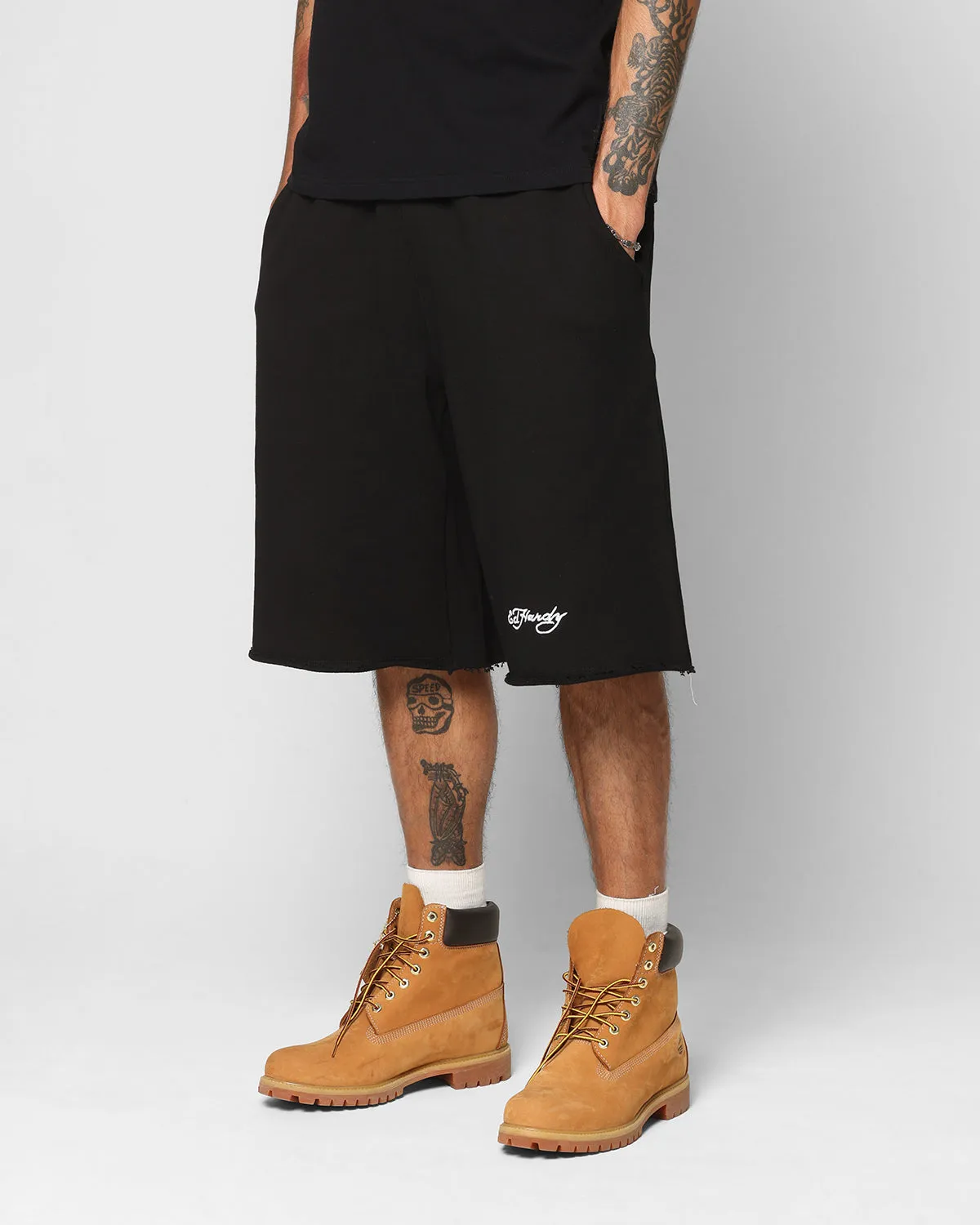 Ed Hardy Shorts en Polaire Large Noir