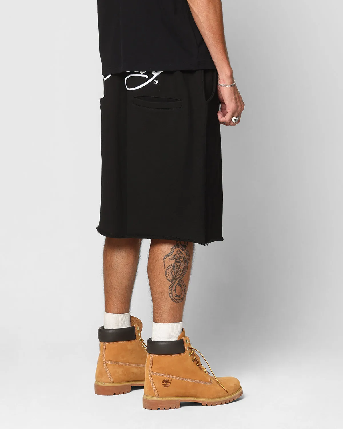 Ed Hardy Shorts en Polaire Large Noir