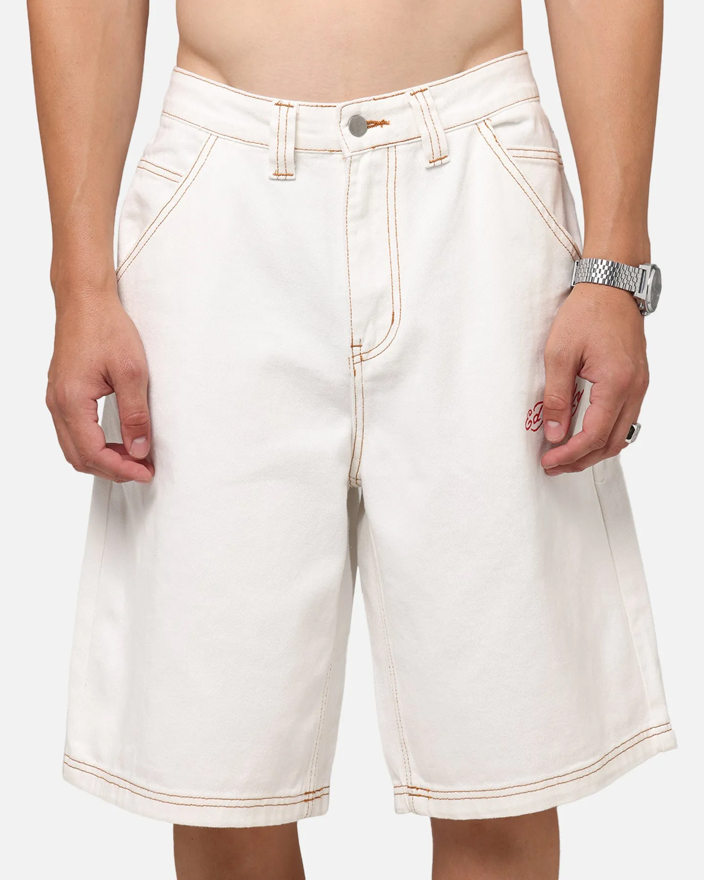 Ed Hardy Shorts en Jean Tigre Blanc Cassé