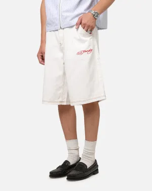 Ed Hardy Shorts en Jean Tigre Blanc Cassé