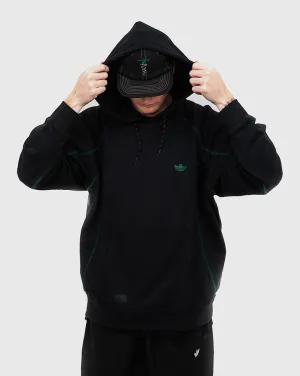 Adidas Shmoo Featherweight Hoodie - Black/Dark Green Elbow Patches Comfortable Hiking Shoes