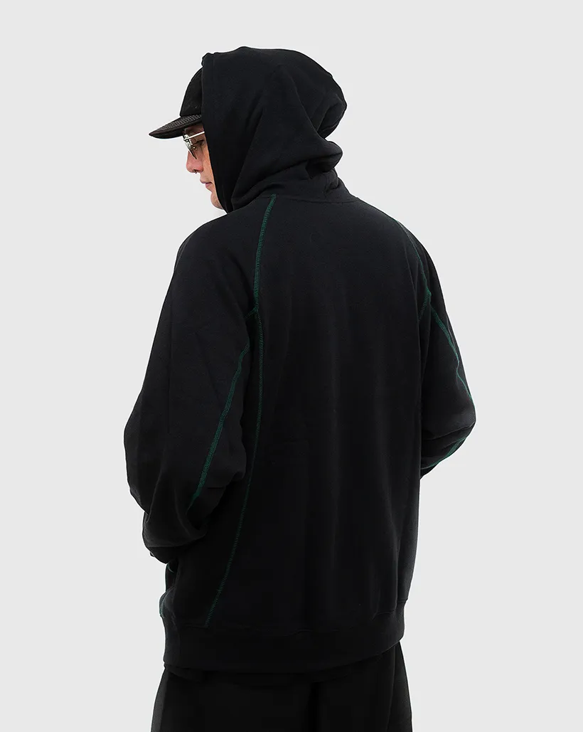 Adidas Shmoo Featherweight Hoodie - Black/Dark Green Wrinkle - Resistant Finish