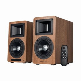 Edifier: Airpulse A80 Powered Speakers w/ Bluetooth - Wood Brown hi-fi digital music server,hi-fi speaker wall mount,hi-fi amp upgrade