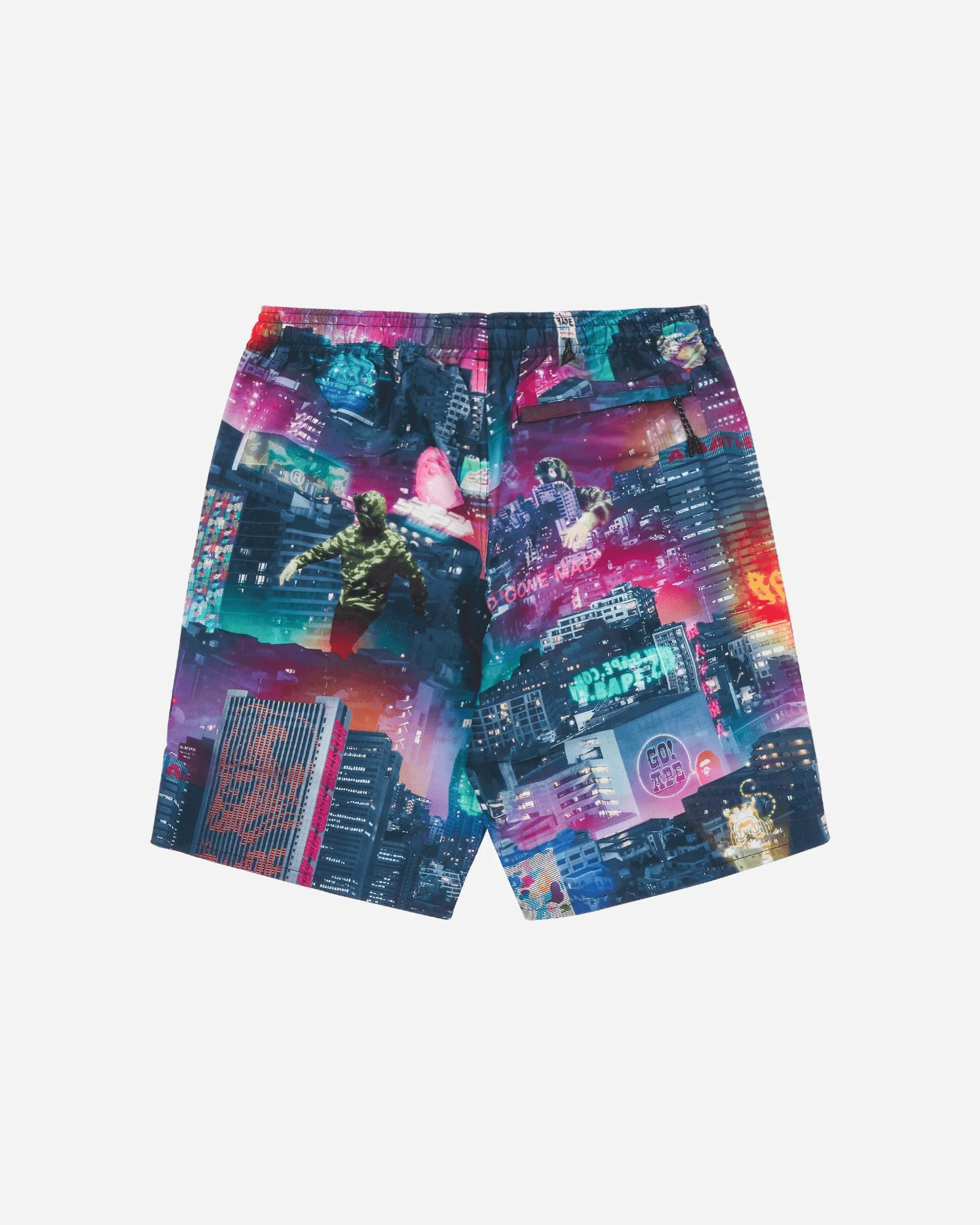 Men'S Neon Tokyo Track Shorts Multicolor Non-Hooded Design 3D Printing Marketplace Training