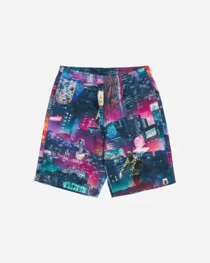 Heels Men'S Neon Tokyo Track Shorts Multicolor