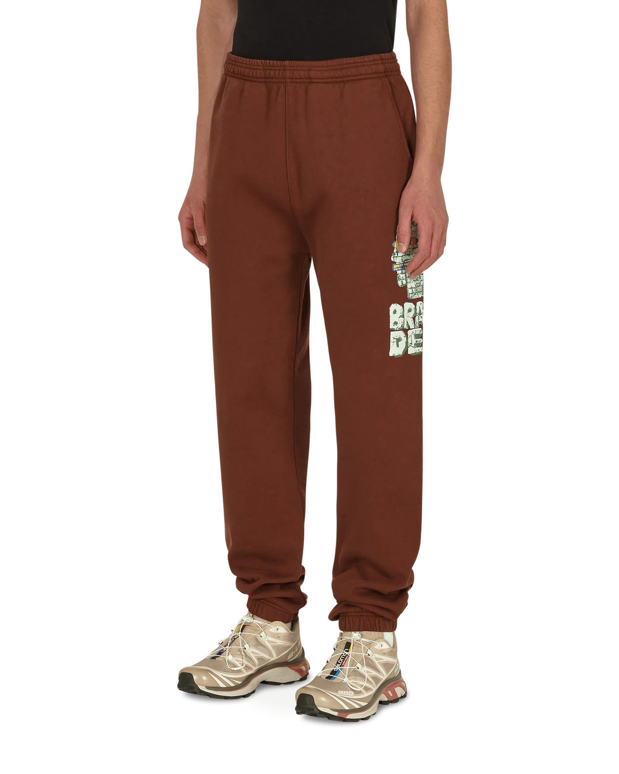 Stone Age Sweatpants Brown Stretch Yarn Blend