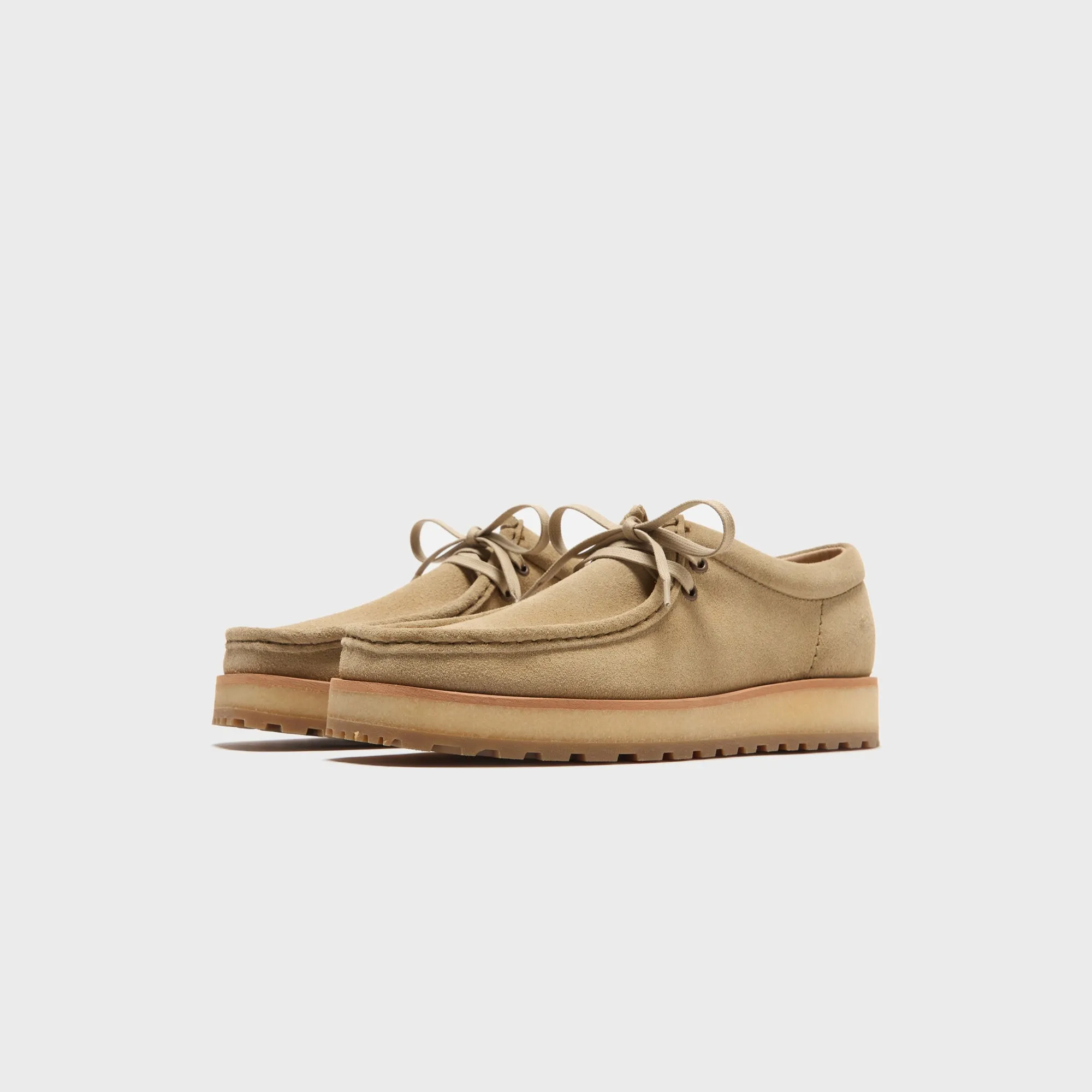 Clarks Wallabee Scout Suede - Dark Sand Cork Sole Comfortable Customer Service