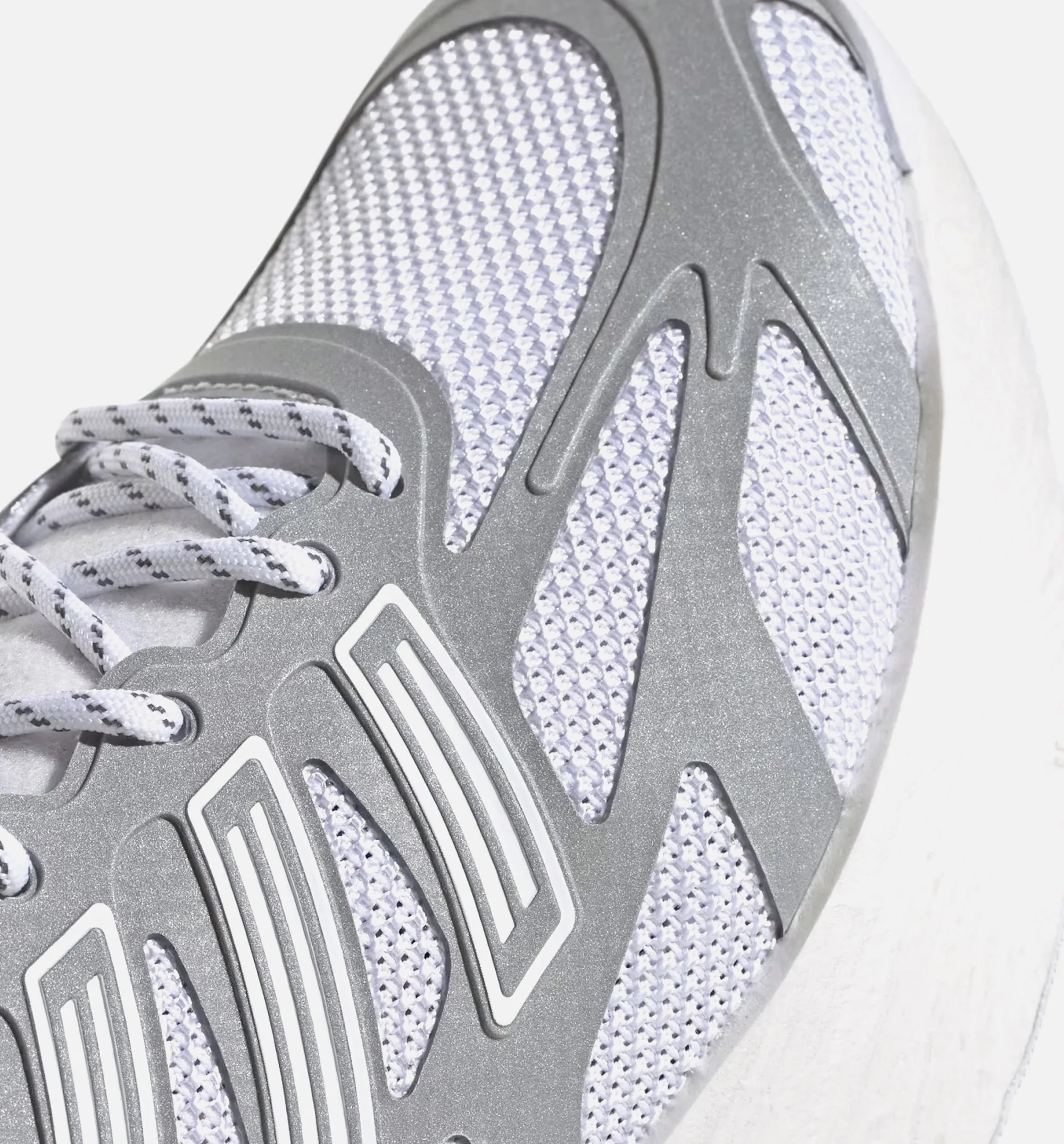 Adizero Aruku Mens Lifestyle Shoe - White/Silver Comfortable Buckle Up Mules Woven Fabric