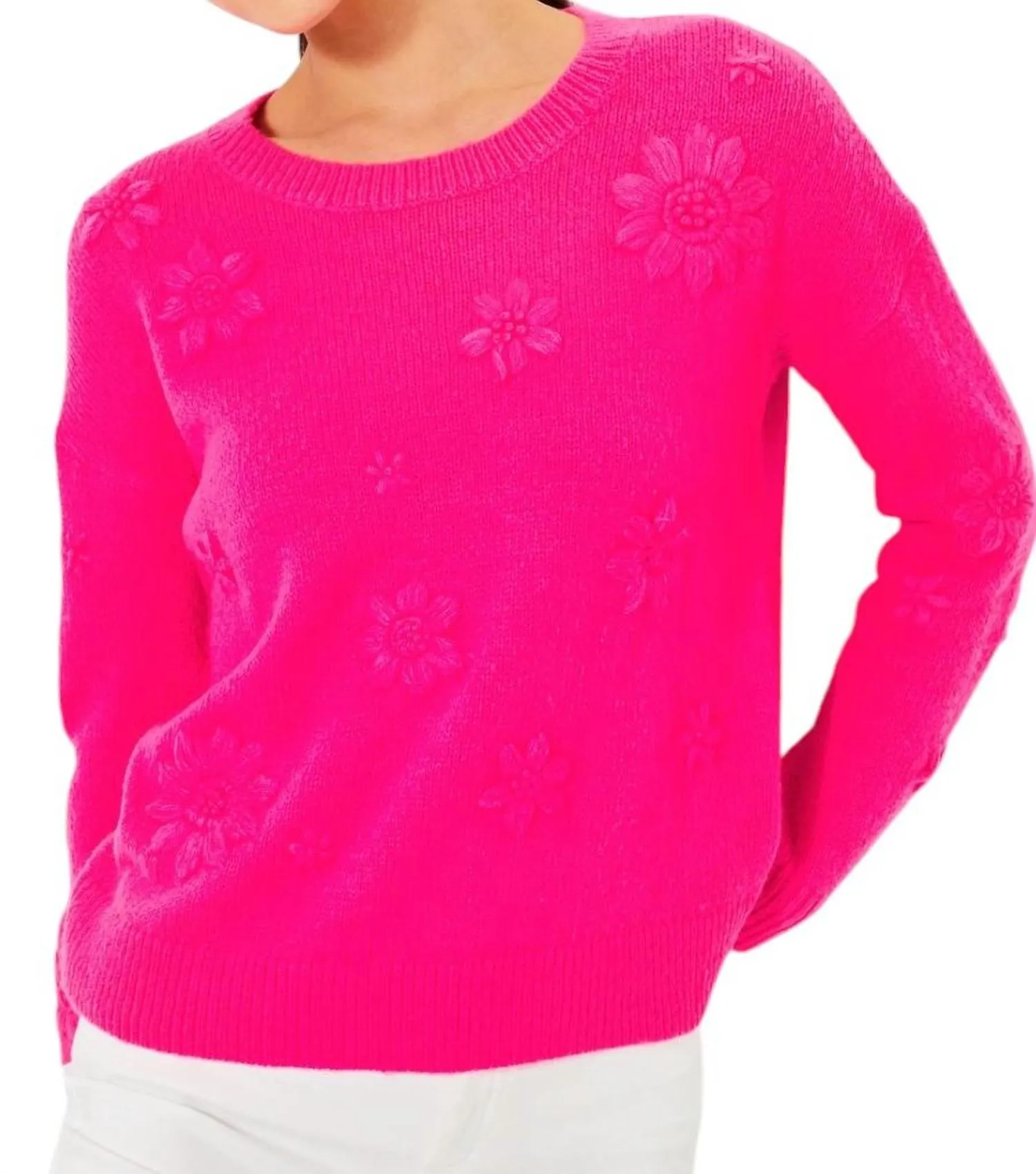 Pull Elizabelle en Fleurs Côtières Rose Fruit de la Passion