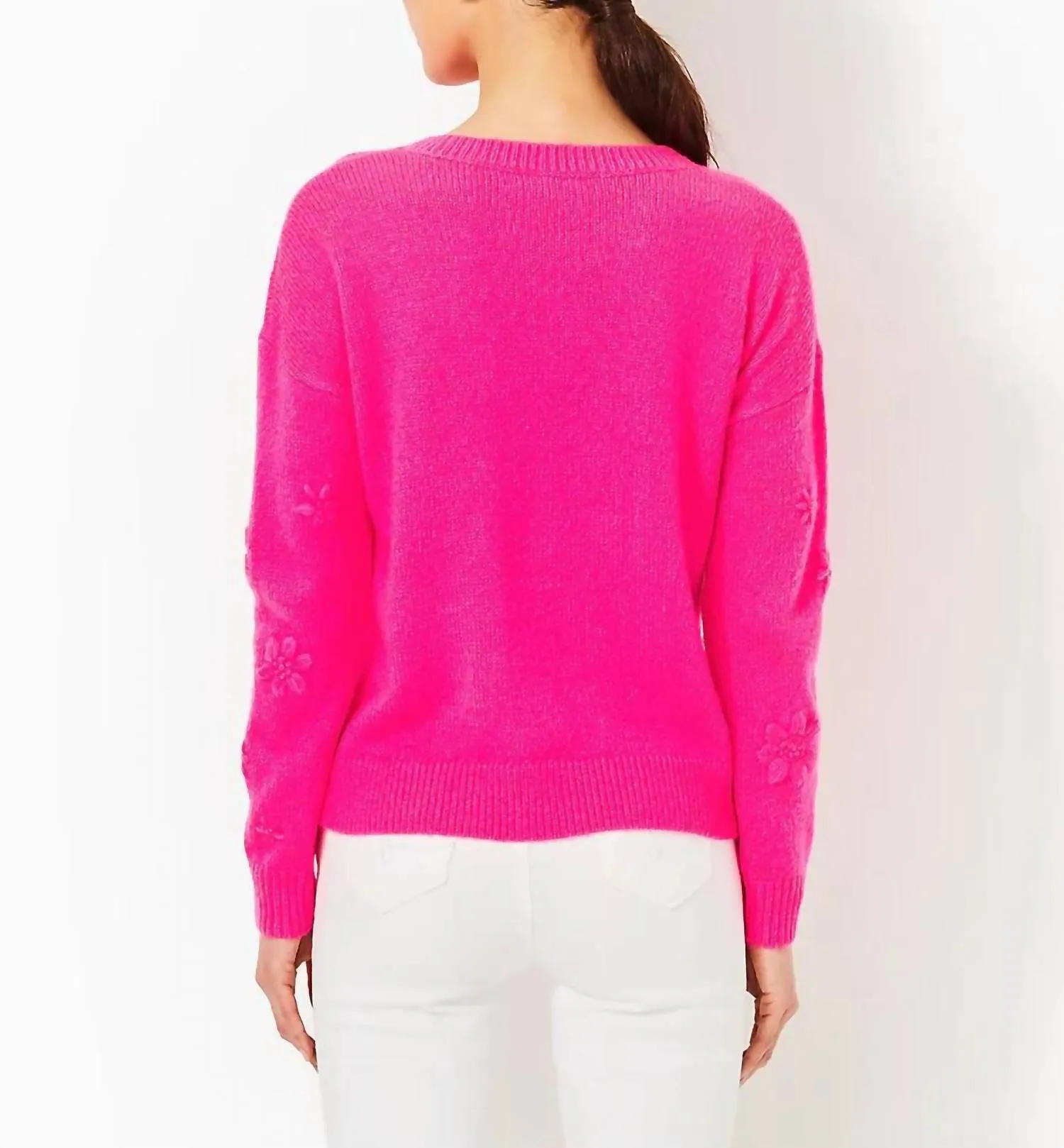 Pull Elizabelle en Fleurs Côtières Rose Fruit de la Passion