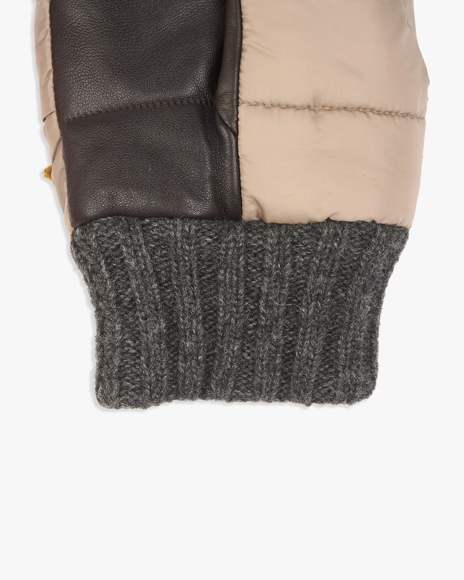 Elmer Caterpillar Sheepskin Palm Mittens - Beige