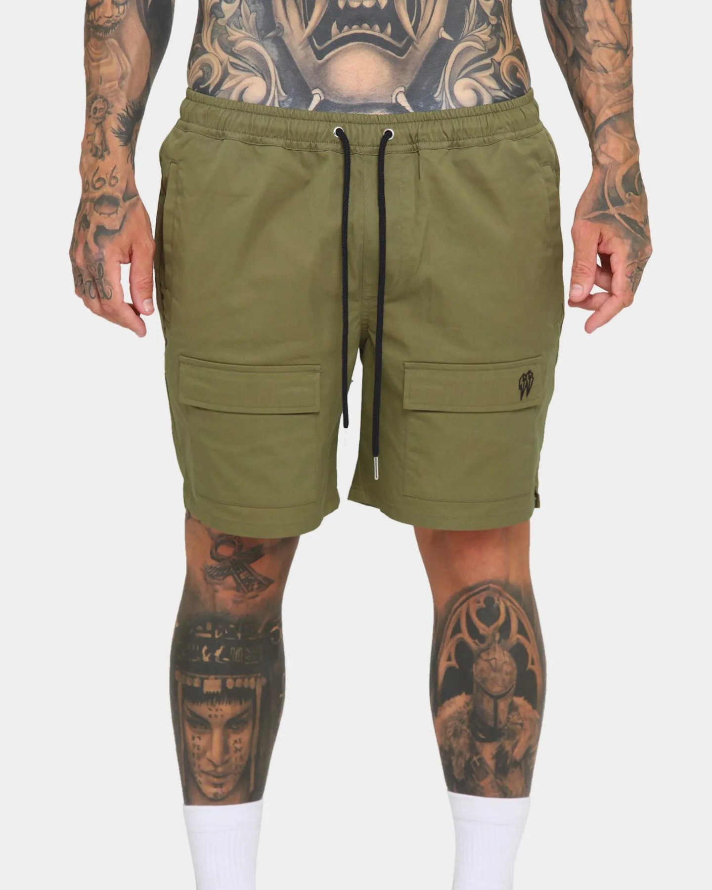 EN ES Short de plage utilitaire Vert kaki