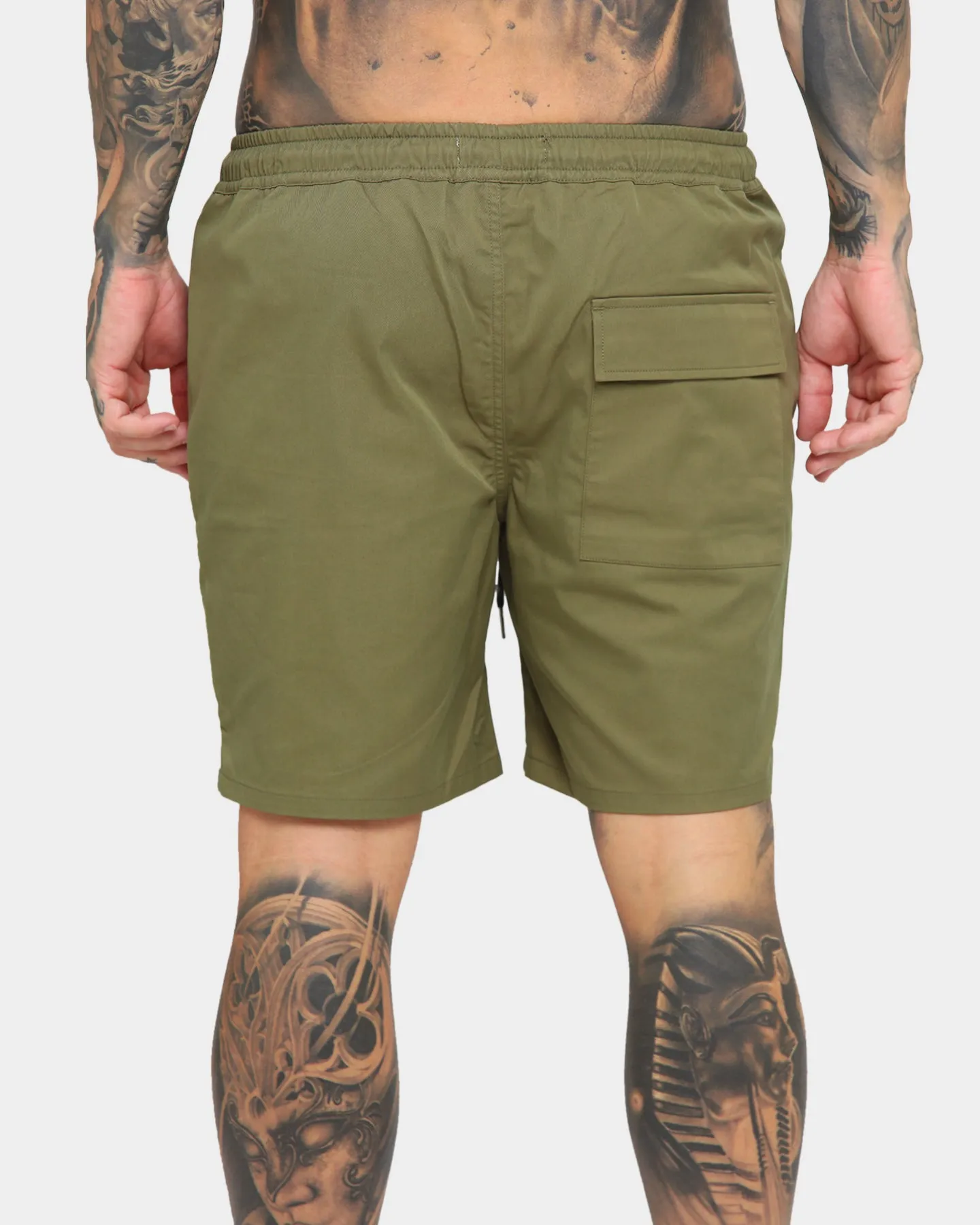 EN ES Short de plage utilitaire Vert kaki