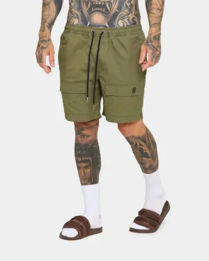 EN ES Short de plage utilitaire Vert kaki